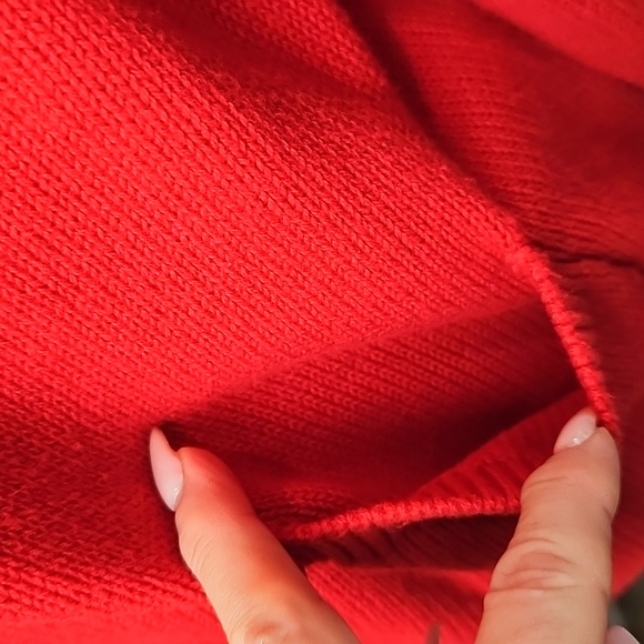 1901 NORDSTROM RED LONG SLEEVE OPEN FRONT KNIT CARDIGAN - Picture 4 of 13